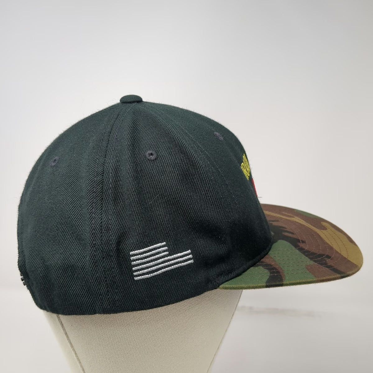 Yupoong Snapback Hat Black One Size Iraqi Freedom Veteran Camo Brim Military