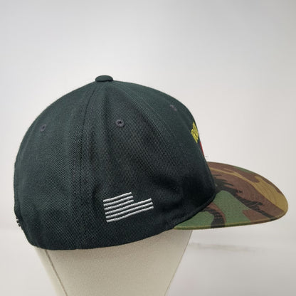 Yupoong Snapback Hat Black One Size Iraqi Freedom Veteran Camo Brim Military
