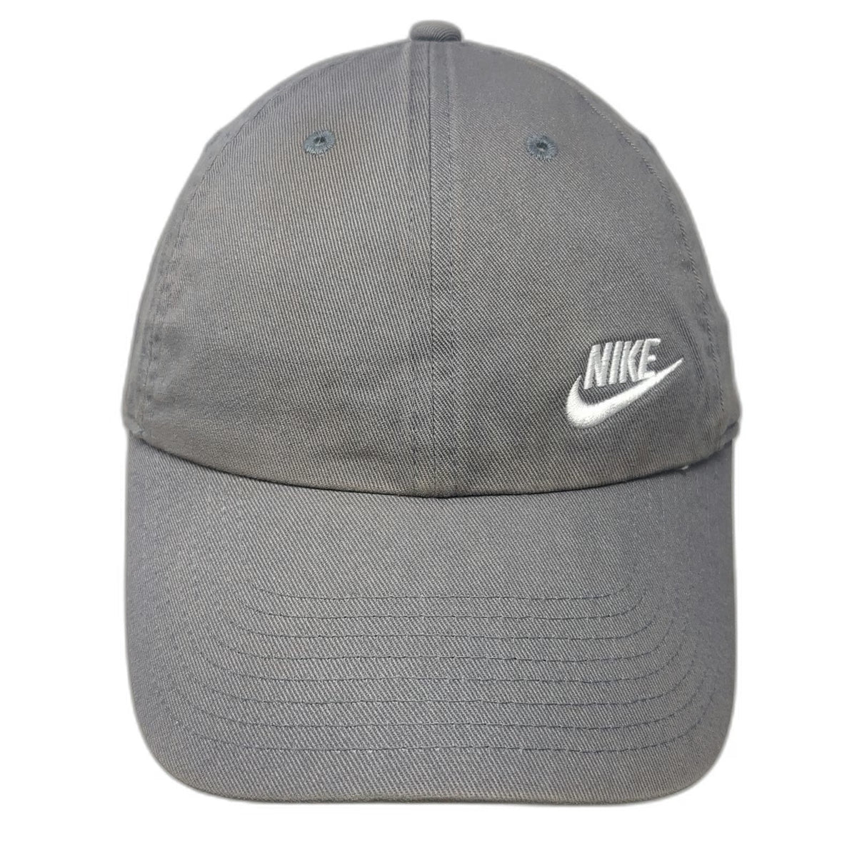Nike Baseball Cap Gray One Size Heritage86 Adjustable Embroidered Logo Strap Hat