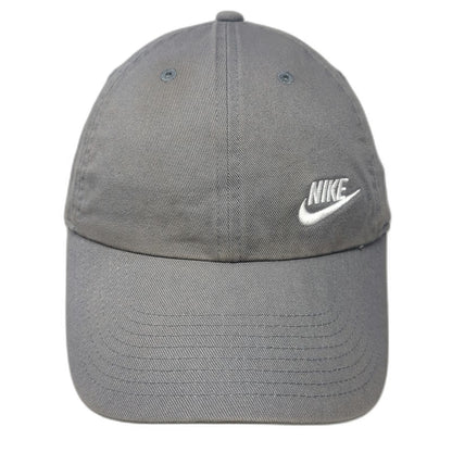 Nike Baseball Cap Gray One Size Heritage86 Adjustable Embroidered Logo Strap Hat