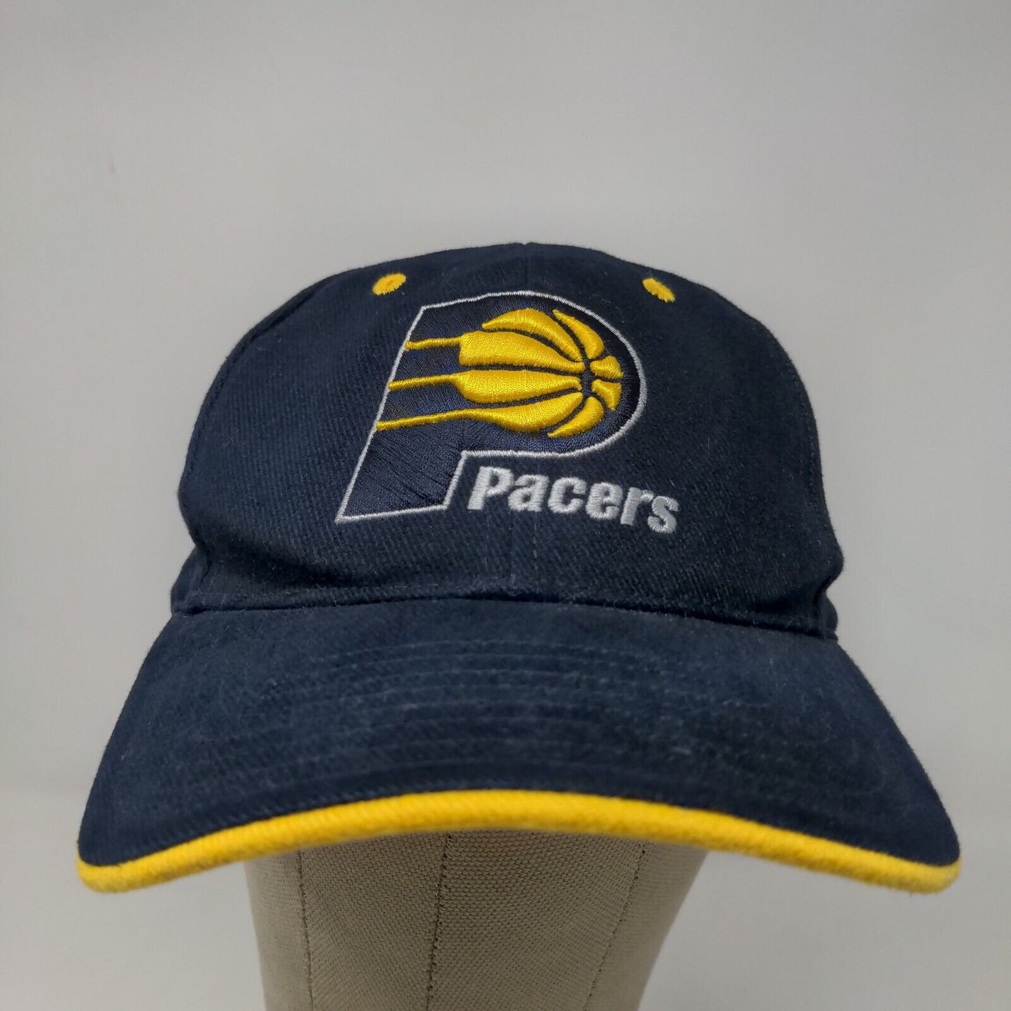 Twins Enterprise Men's Strapback Hat Blue Yellow Size OSFA Indiana Pacers Logo