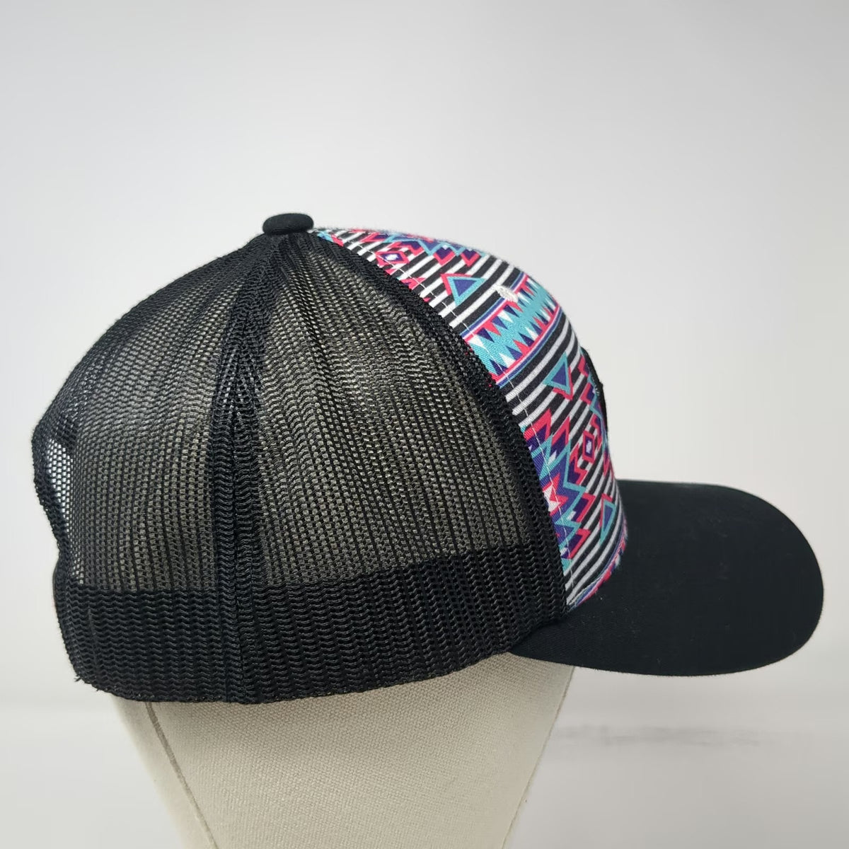 Hooey Trucker Hat Black One Size Rope Like A Girl Tribal Print Mesh Snapback
