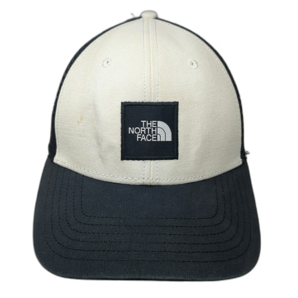 The North Face Trucker Hat White Black OS Mesh Back Snapback Logo Hat Sun Visor