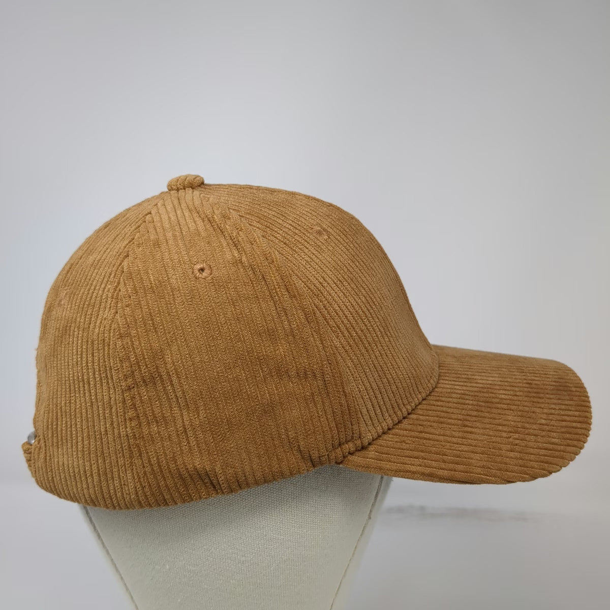 Baseball Cap Brown One Size Corduroy Solid Strapback Adjustable Blank Hat
