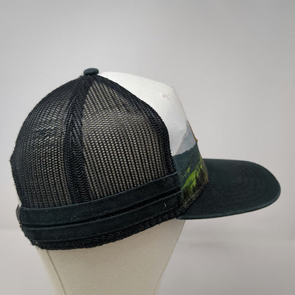 Art Class Trucker Hat Black White One Size Mountain Landscape Mesh Snapback