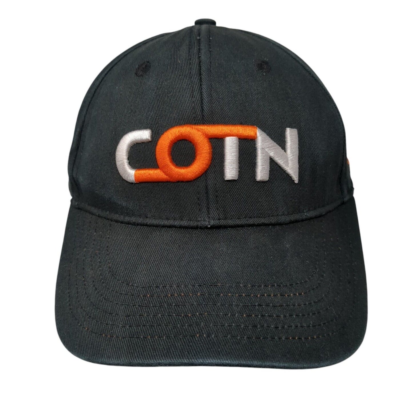COTN Slideback Hat Black OSFA Adjustable Embroidered Solid 6 Panel