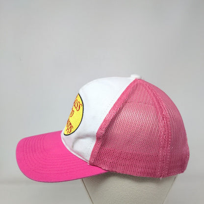 Bass Pro Shops Snapback Trucker Hat Pink OSFM Adjustable Mesh Back Gone Fishing