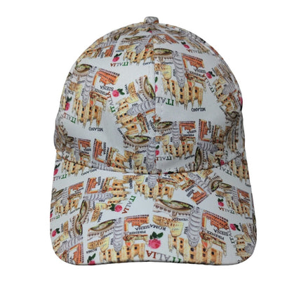Milano Italia Roma Slideback Hat Multicolor One Size Adjustable Graphic Print
