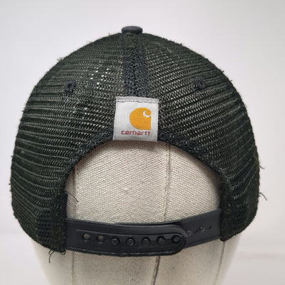 Carhartt Trucker Hat Black Gray One Size Snapback Mesh Logo Embroidered Work