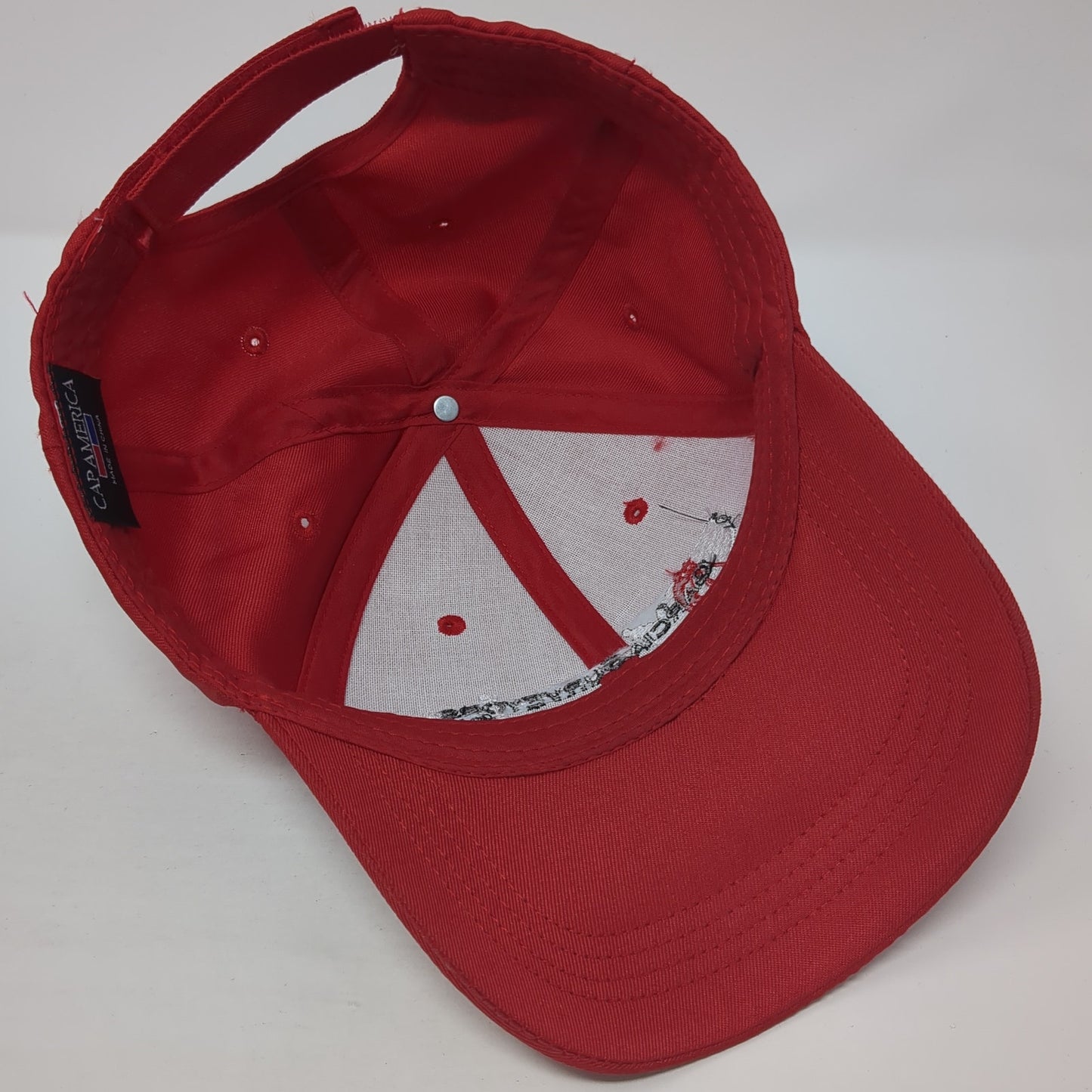 Garcia Surveyors Inc. Strapback Hat Red One Size Adjustable Cap America