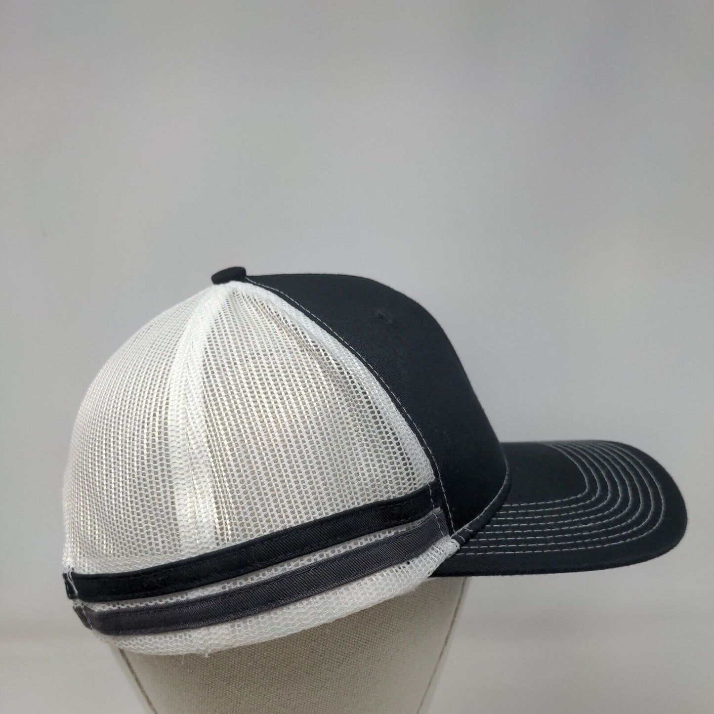 Idaho Snapback Trucker Hat Black One Size Adjustable Mesh Back Port Authority