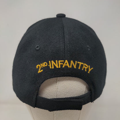 2nd Infantry Division Strapback Hat Black One Size Adjustable Embroidered