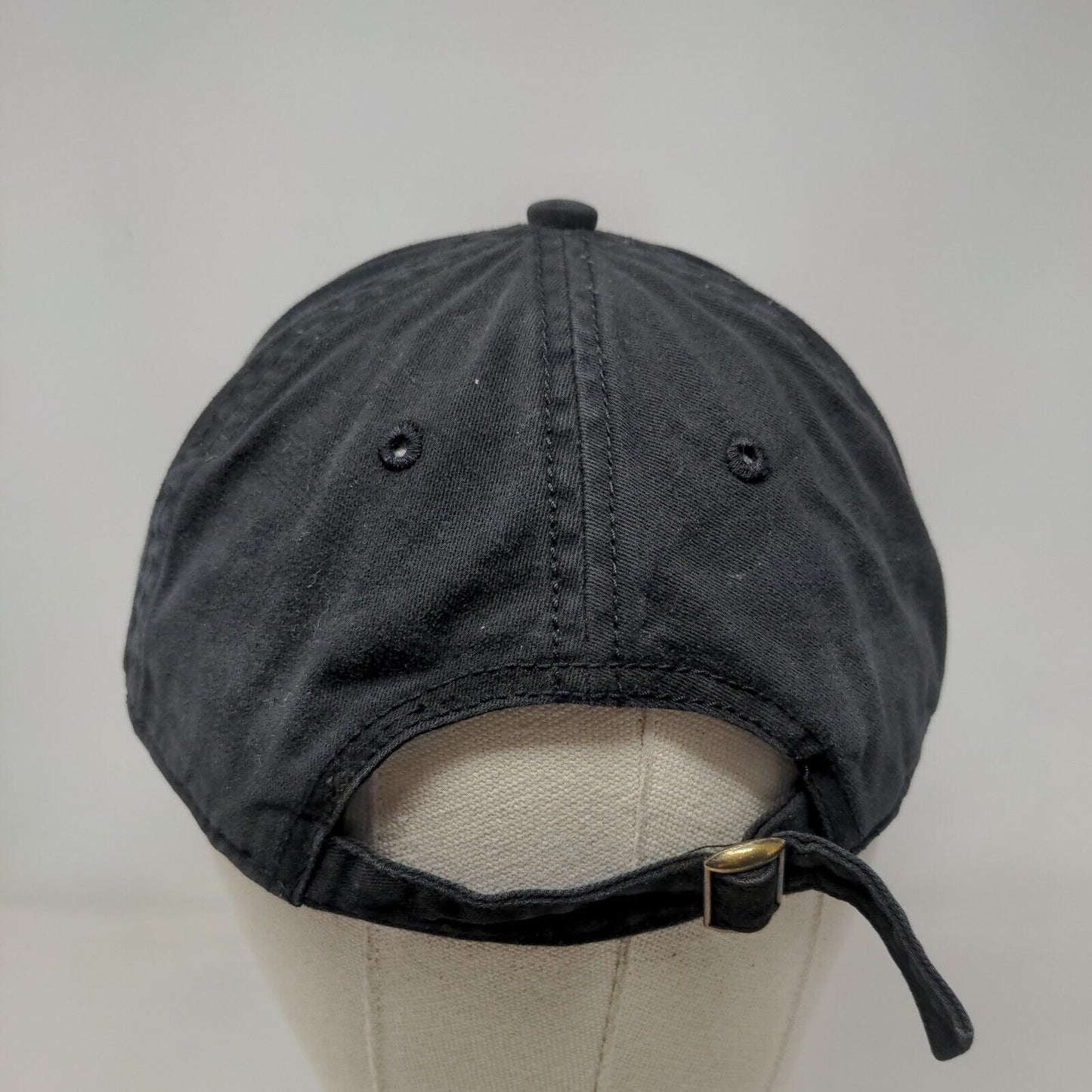 Unbranded Slideback Hat Black OSFM Adjustable 6 Panel Vent Holes Blank