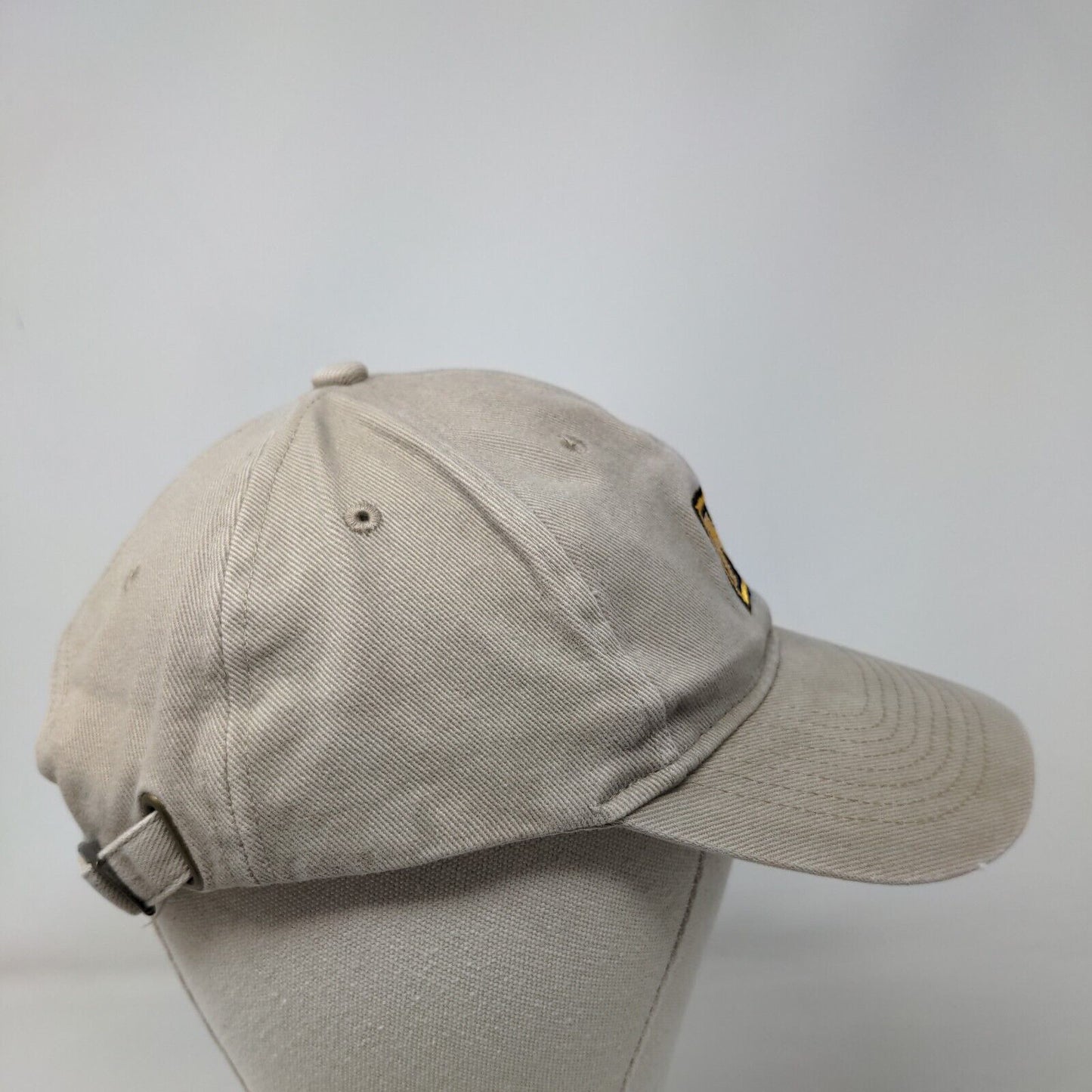 M Logo Slideback Hat Tan OSFM Adjustable Embroidered 6 Panel KC Caps