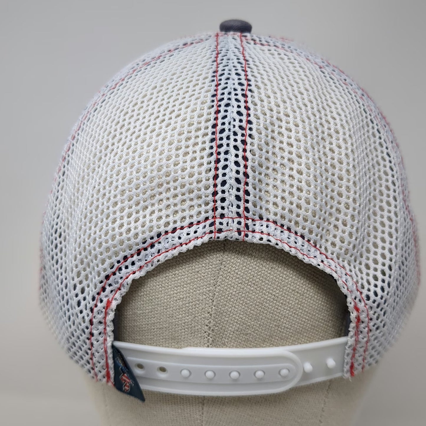 GOAT USA Trucker Hat Blue One Size Mesh Snapback American Flag Crown Logo Red