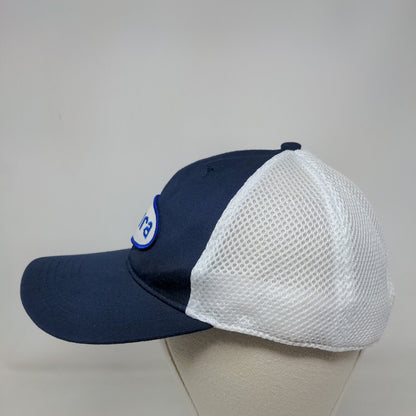 Kemira Patch Strapback Mesh Back Hat Blue OSFM Adjustable Colorblock