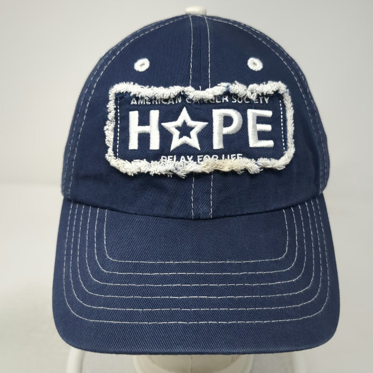 Blue Baseball Cap One Size Relay For Life Hope American Cancer Society Hat Star