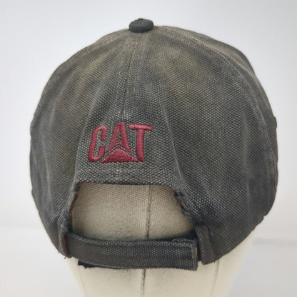Caterpillar Baseball Cap Black Beige Red One Size Distressed Brim Strapback Hat