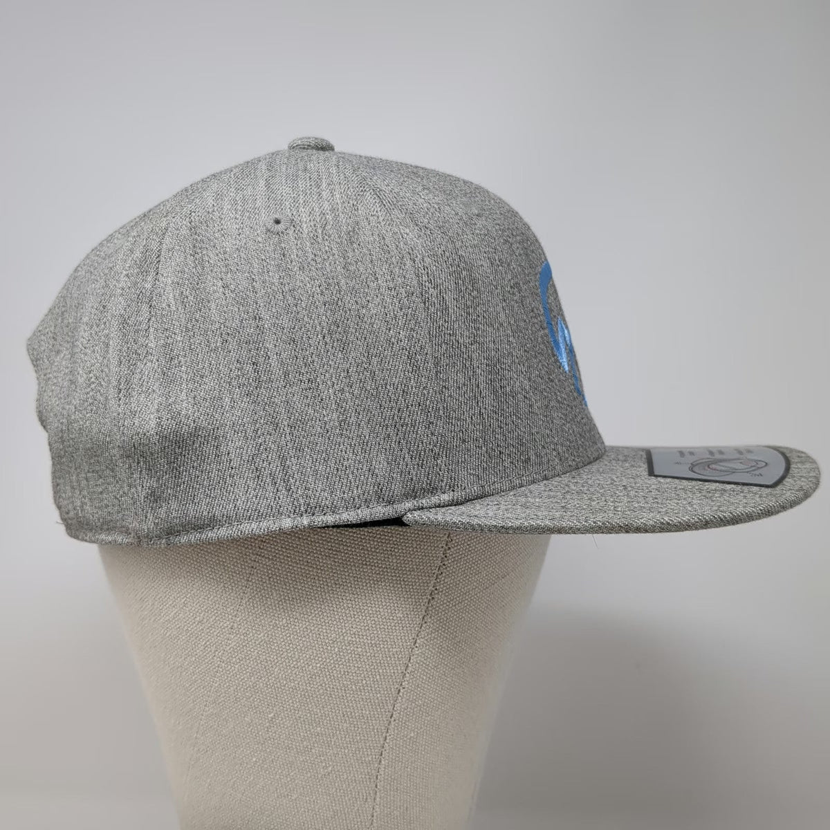 Yupoong Snapback Gray Blue One Size Hat Flexfit 110 Mountain Logo Flat Brim