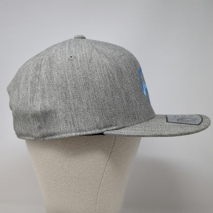 Yupoong Snapback Gray Blue One Size Hat Flexfit 110 Mountain Logo Flat Brim