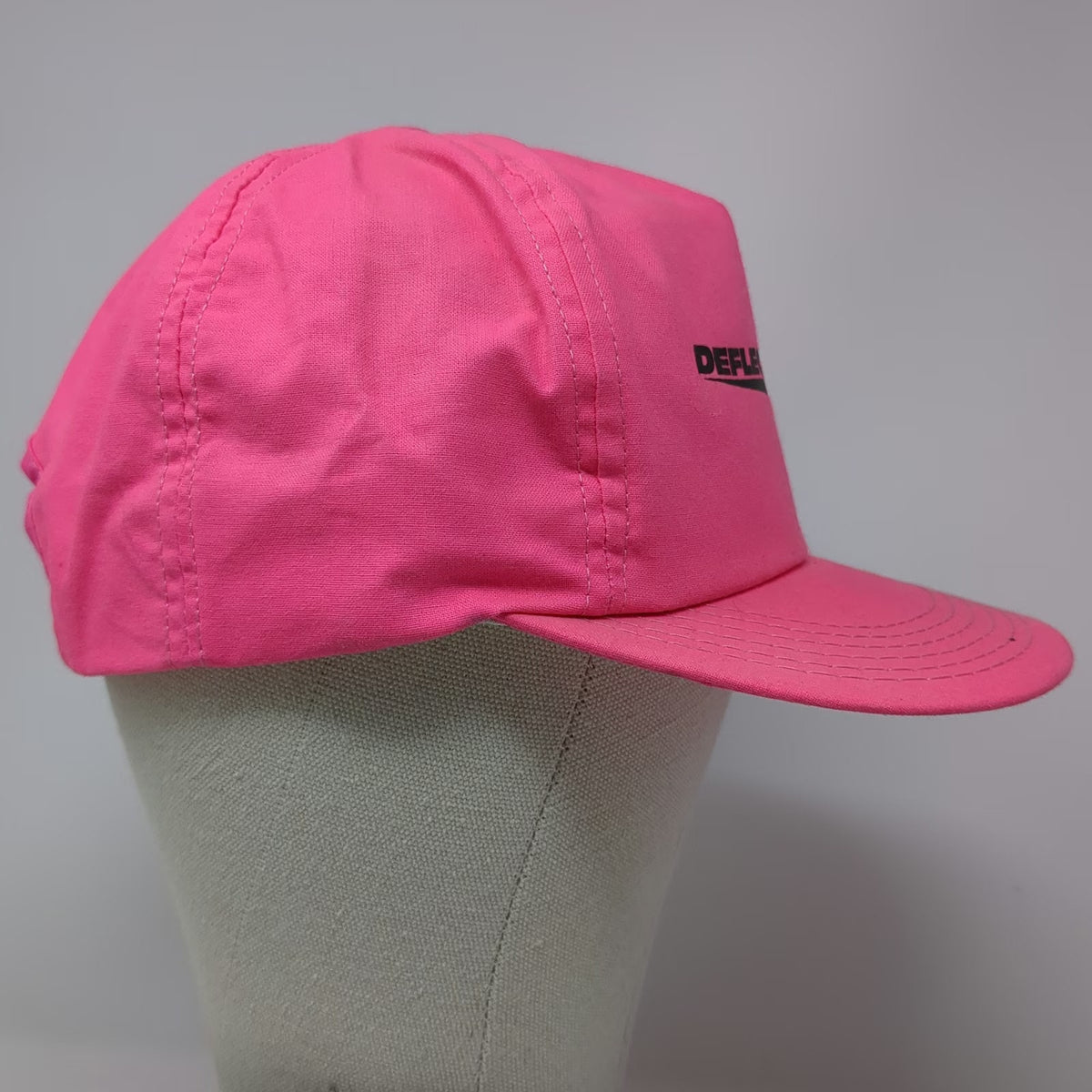 Deflecta-Shield 5 Panel Pink One Size Snapback Hat Printed Logo Mesh Support