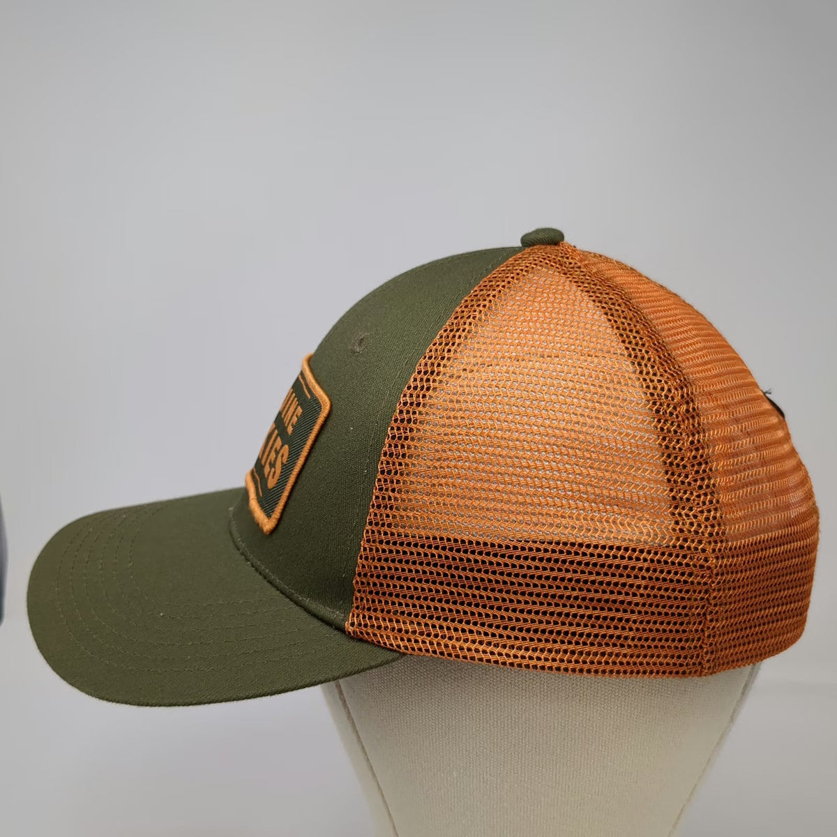 Dickies Trucker Hat Green Orange One Size Genuine Logo Mesh Back Snapback