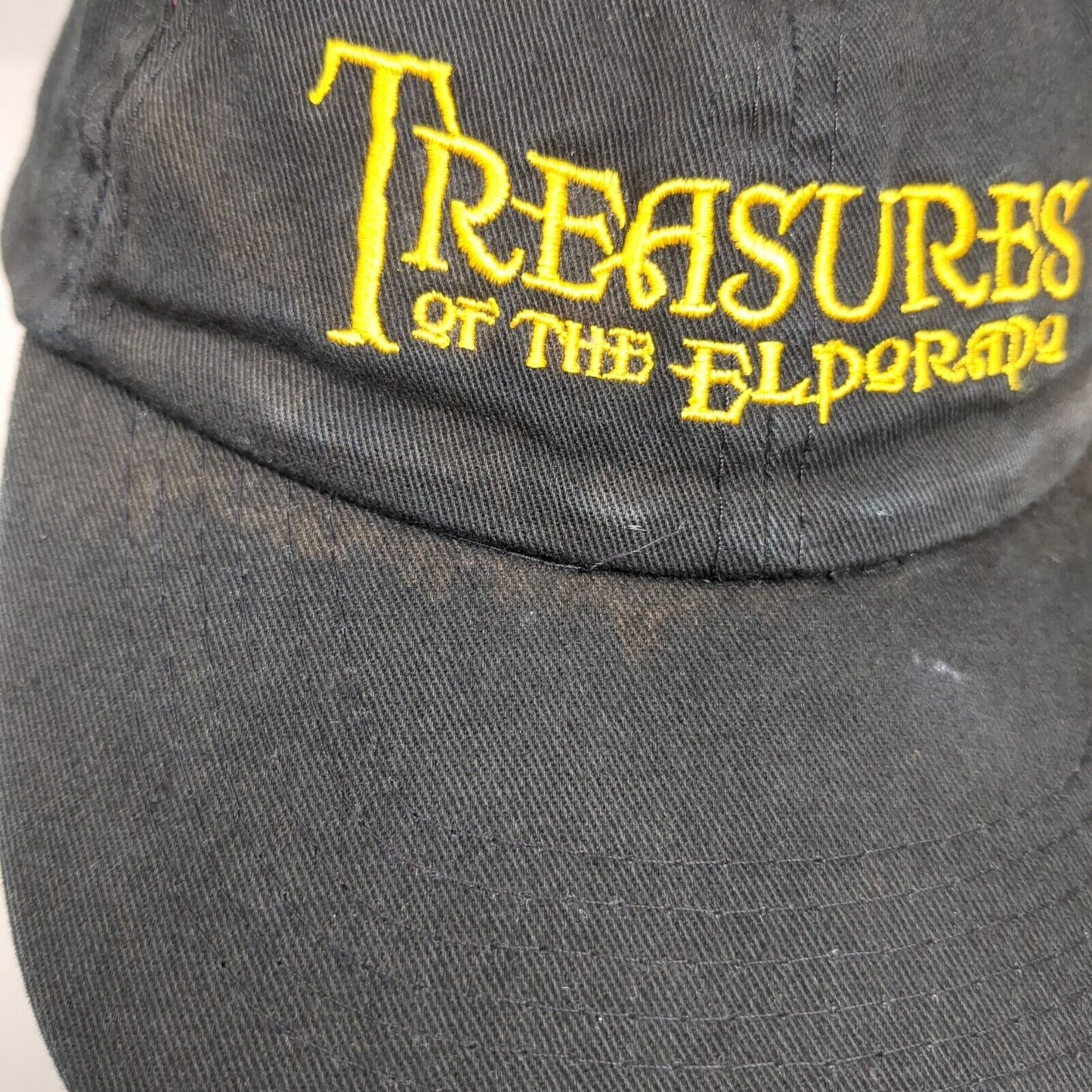 Treasures of The El Dorado Strapback Hat Black OSFA Adjustable Embroidered
