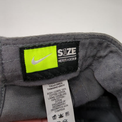 Nike Slideback Hat Gray One Size Adjustable Embroidered Heriatge86 Cotton