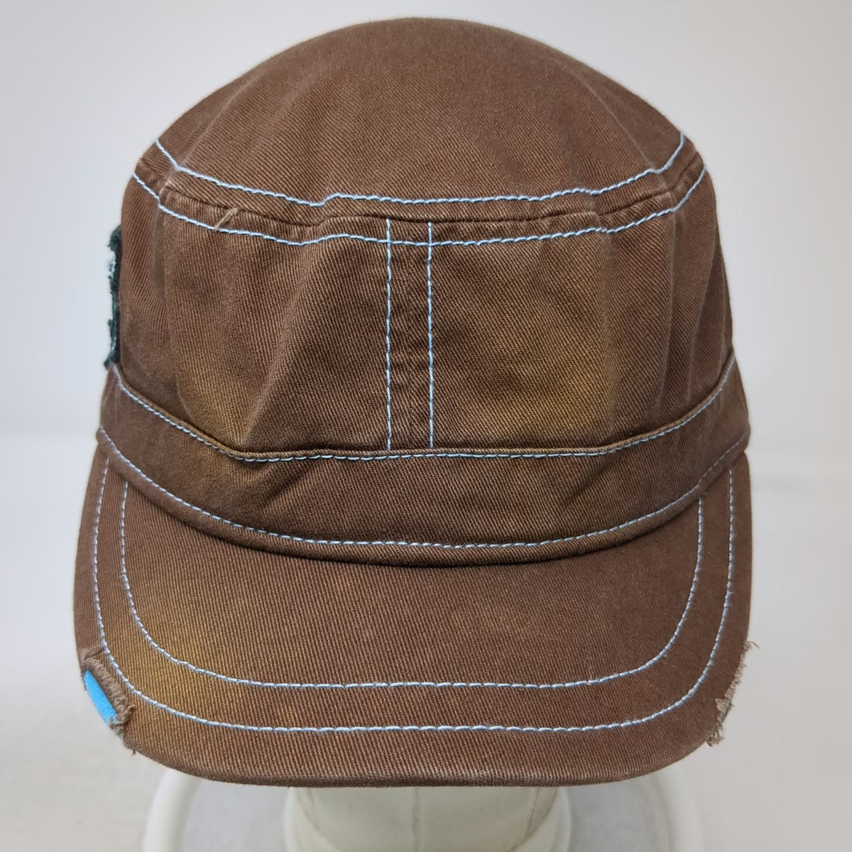 Cactus Ropes Army Cap Brown One Size Strapback Contrast Stitching Side Patch Hat