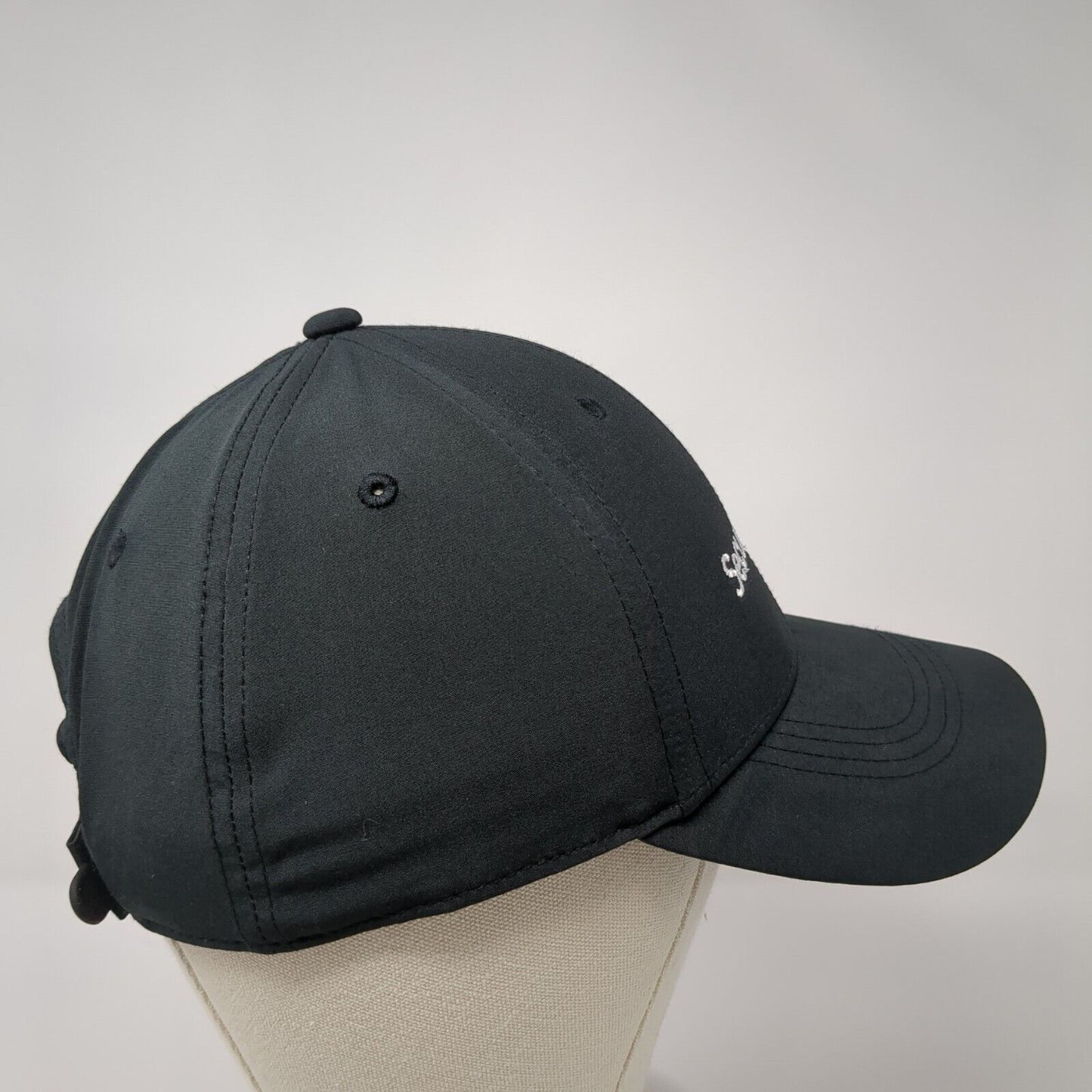 Secureworks Strapback Hat Black M/L Embroidered Swoosh Logo Dri-Fit Nike