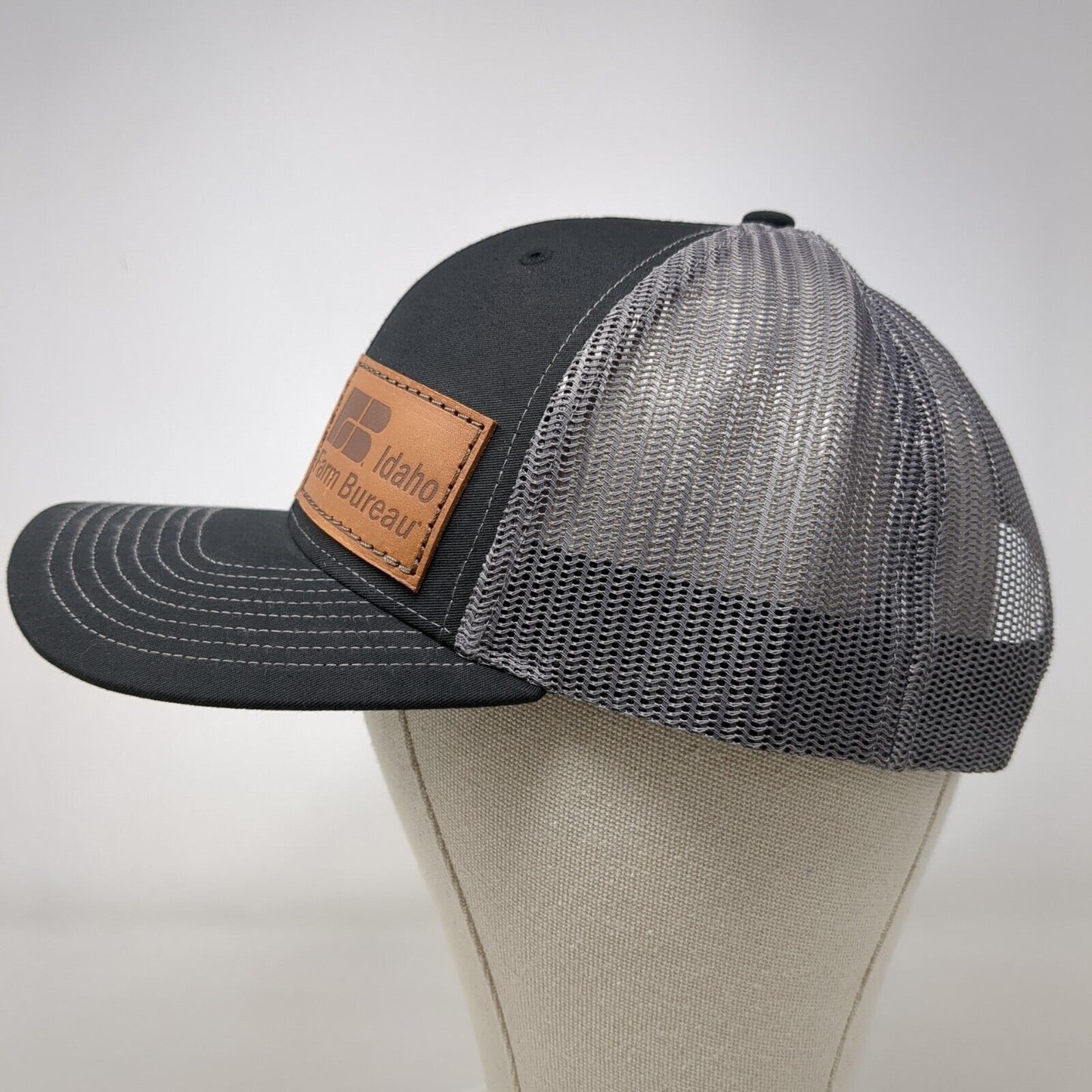 Idaho Farm Bureau Patch Snapback Trucker Hat Black OSFA Mesh Back