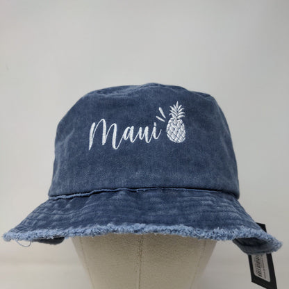 Maui Pineapple Bucket Hat Blue OSFM Embroidered David And Young W/Tags