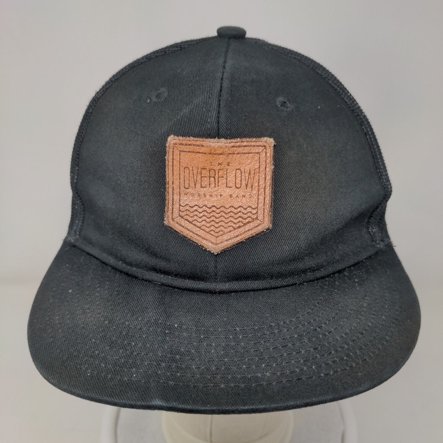 The Overflow Worship Band Snapback Trucker Hat Black One Size Mesh Back