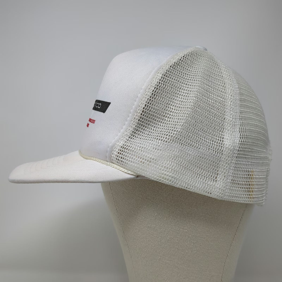 Traffic Cap Trucker Hat White One Size Air-Dreco Pneumatic Hydraulic Mesh Rope