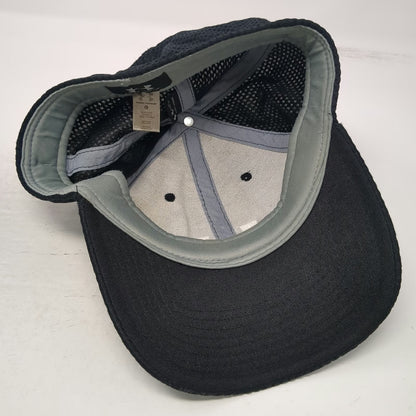 Under Armour Baseball Cap Black L Mesh Fitted Hat White Embroidered Logo Stretch