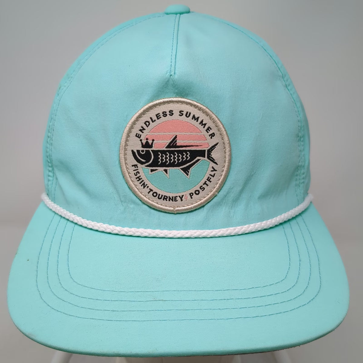 Postfly 5 Panel Blue One Size Endless Summer Fishing Tourney Rope Hat Snapback