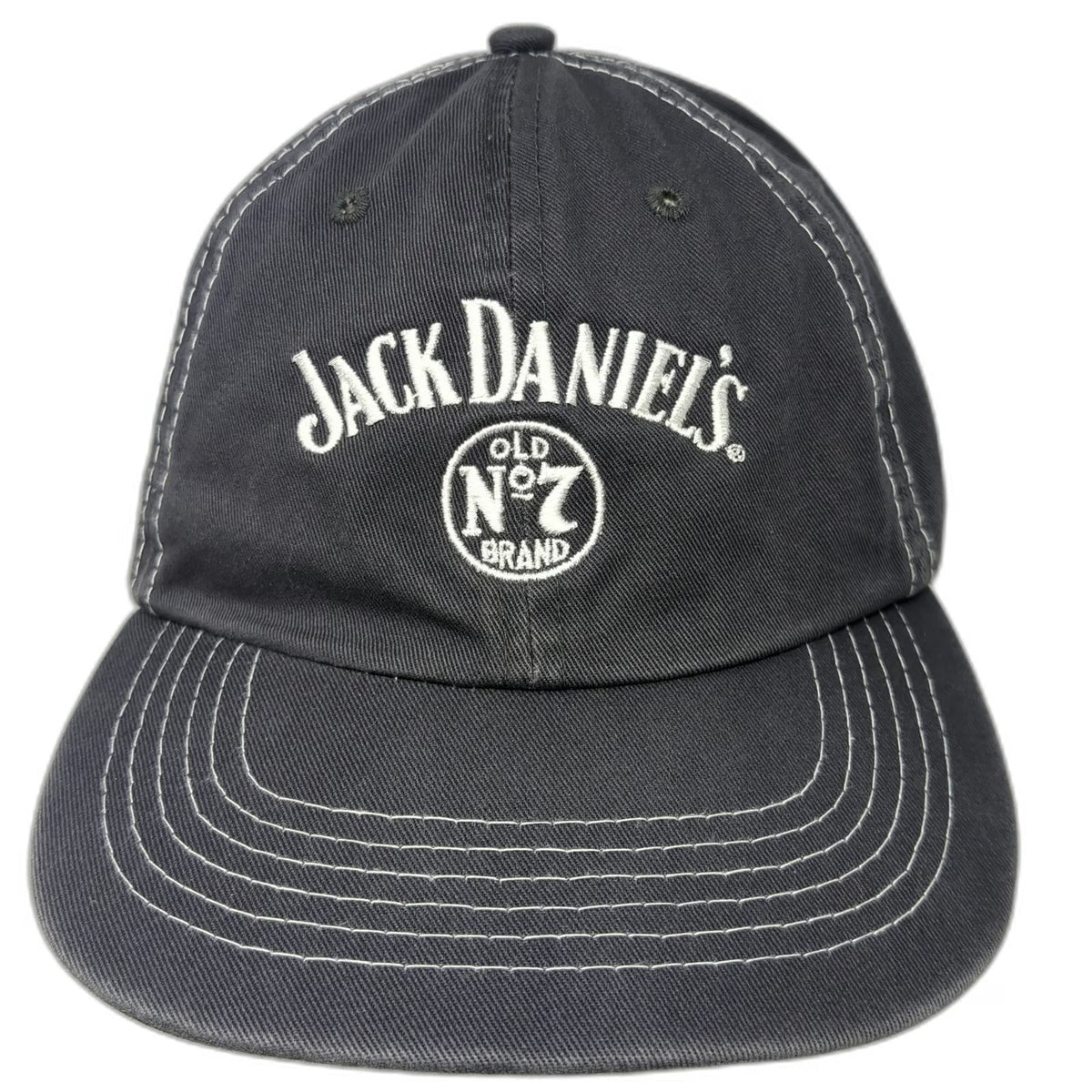 Jack Daniel's Baseball Cap Gray White One Size Old No 7 Contrast Stitch Hat