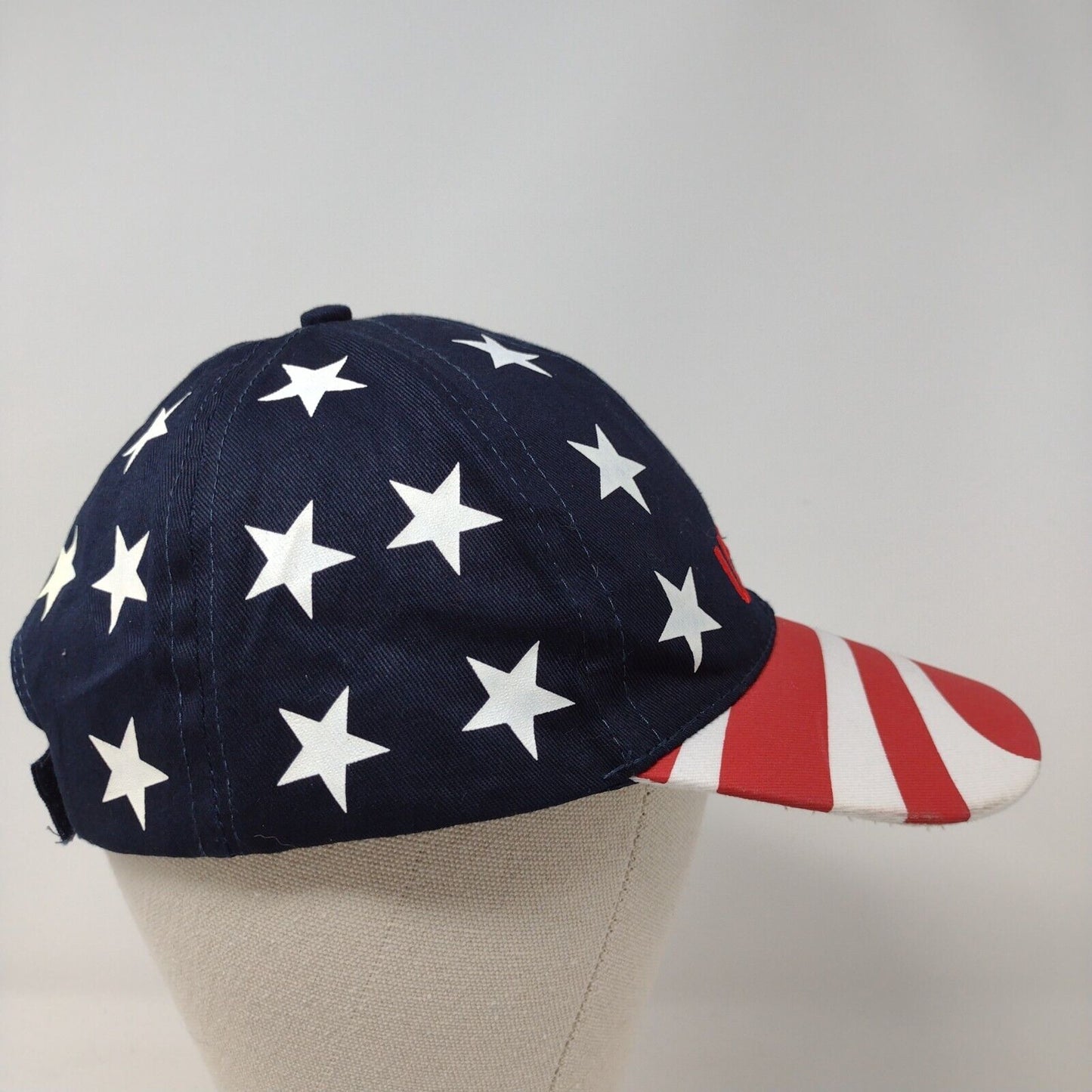 USA Flag Strapback Hat Multicolor OSFA Adjustable Embroidered Patriotic Cotton