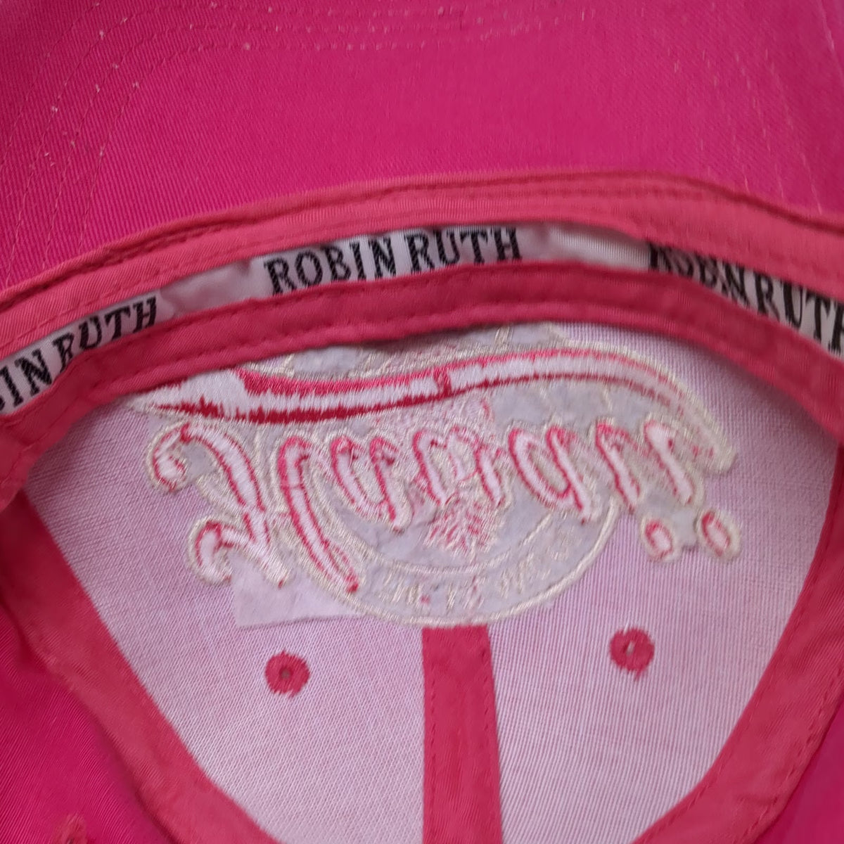 Robin Ruth Hawaii Pineapple Pink Baseball Cap Hat One Size Strapback Embroidered