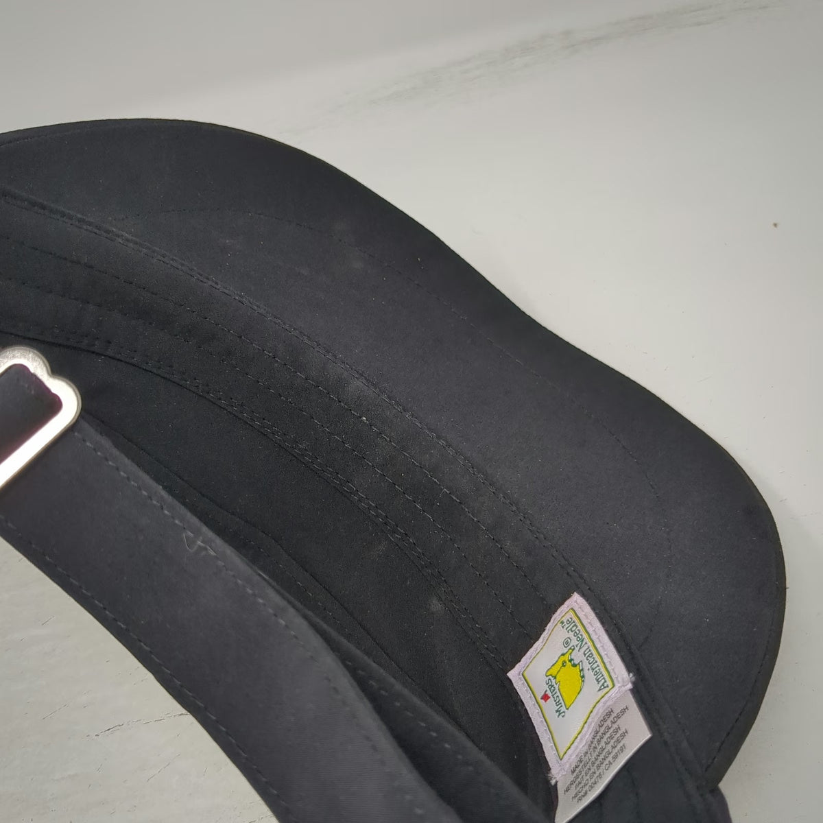 American Needle Masters Visor Black One Size Strapback Golf Hat Logo Embroidery