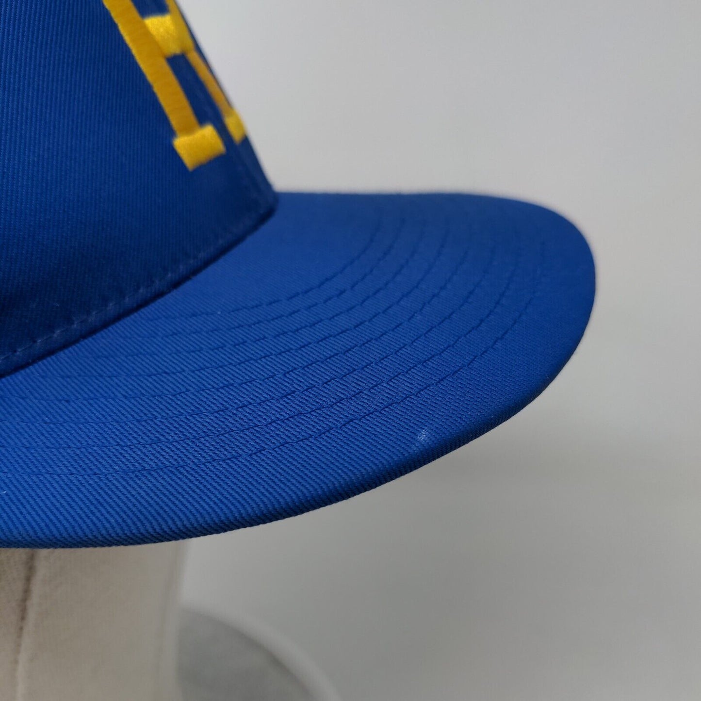 R Logo Fitted Hat Blue S-M Embroidered Lightweight Breathable Pacific Headwear