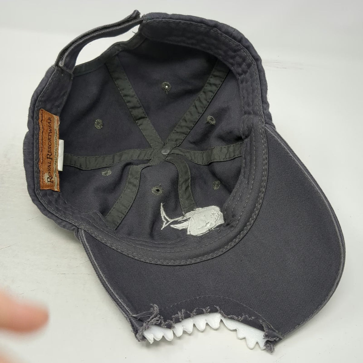 Royal Resortwear Baseball Cap Gray One Size Shark Bite Teeth Aquarium Ocean Hat