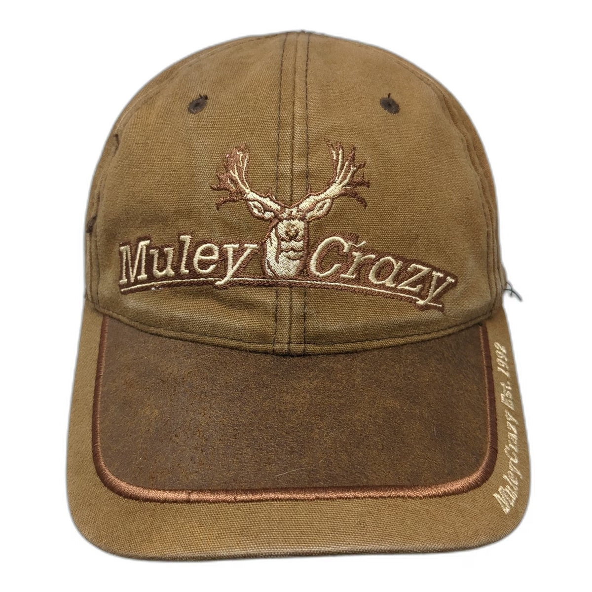 Outdoor Cap Baseball Cap Brown OSFM Strapback Muley Crazy Nuts About Bucks Hat