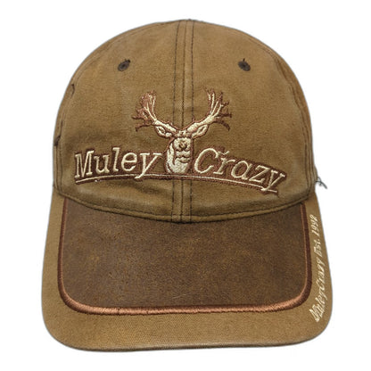 Outdoor Cap Baseball Cap Brown OSFM Strapback Muley Crazy Nuts About Bucks Hat