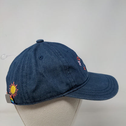 More Sun Please Slideback Hat Blue One Size Adjustable Embroidered Vented Holes