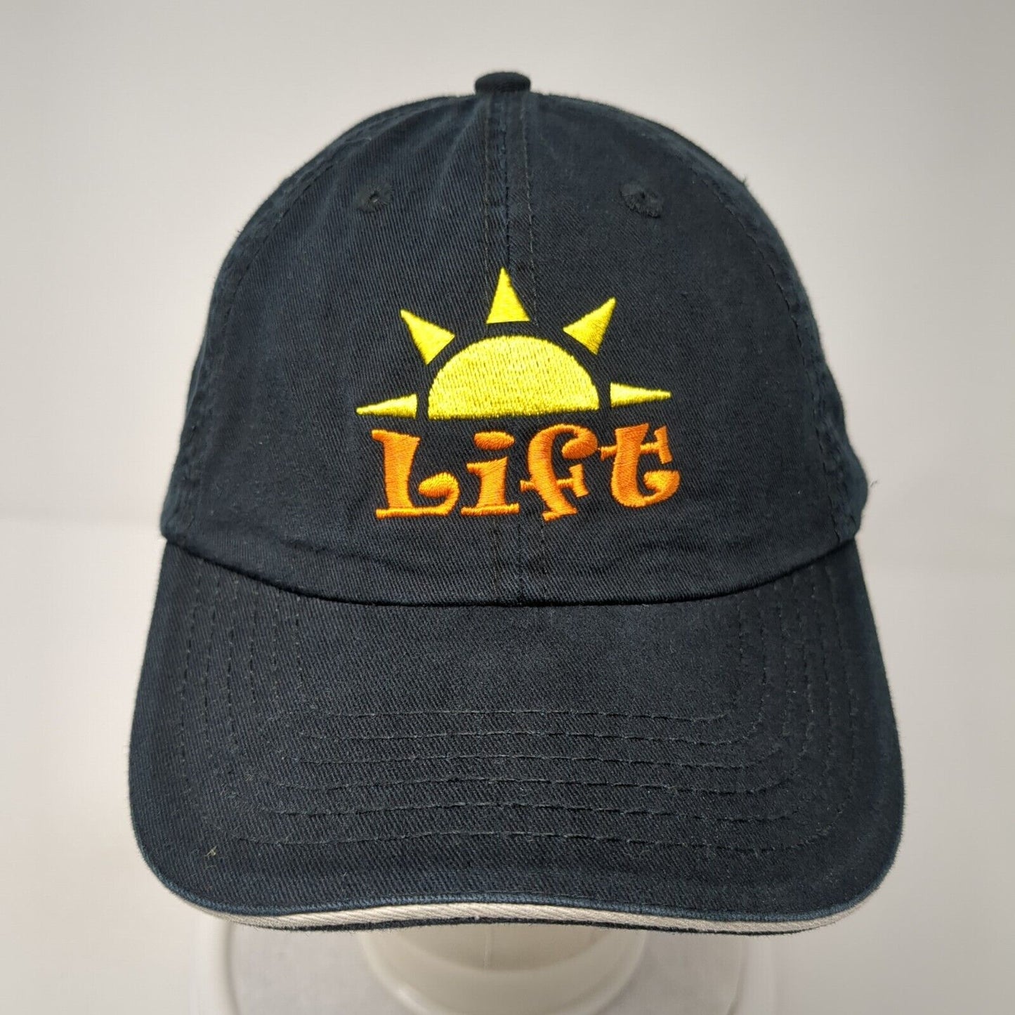 Sun Lift Strapback Hat Black One Size Adjustable Solid Port & Company
