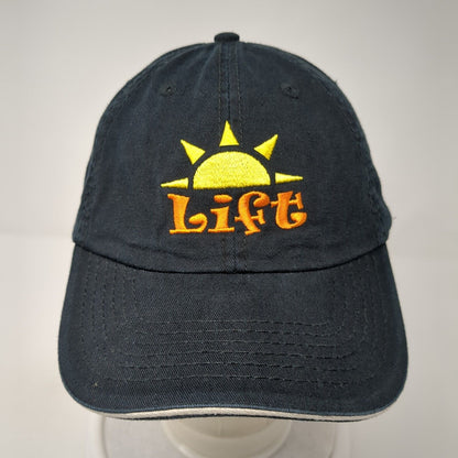 Sun Lift Strapback Hat Black One Size Adjustable Solid Port & Company
