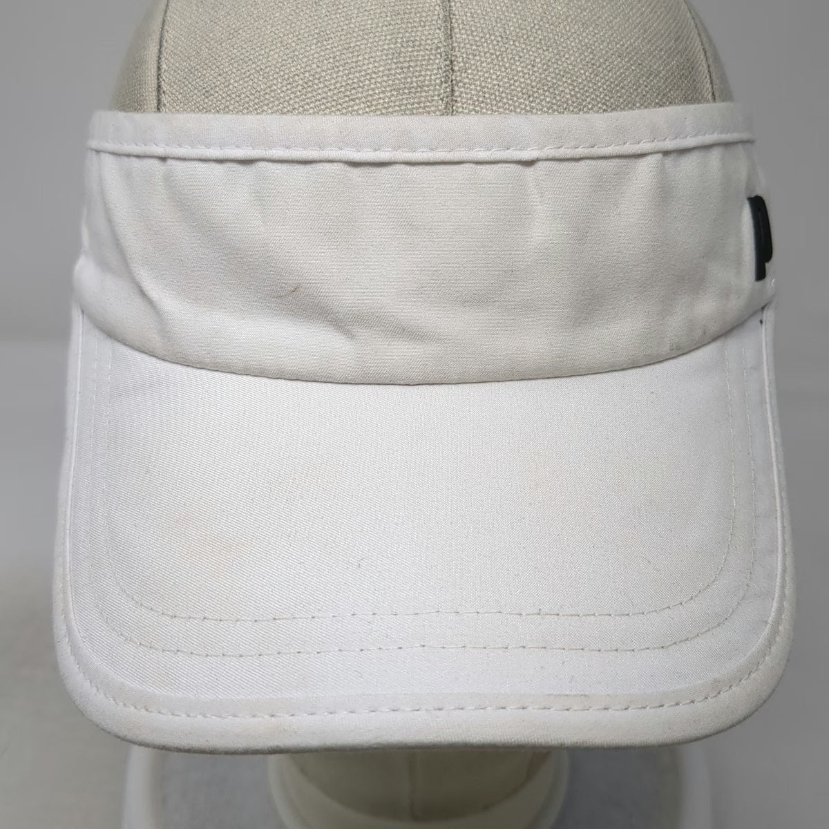 Prince Visor White One Size Mesh Side Panels Strapback Black Underbrim Hat