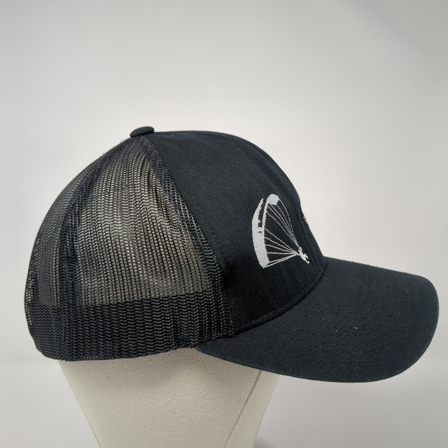 HSB Flight Park Snapback Trucker Hat Black OS Adjustable Mesh Pacific Headwear
