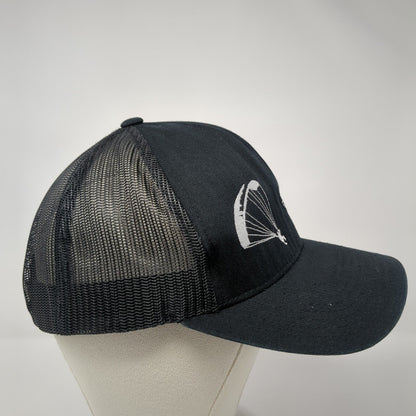 HSB Flight Park Snapback Trucker Hat Black OS Adjustable Mesh Pacific Headwear